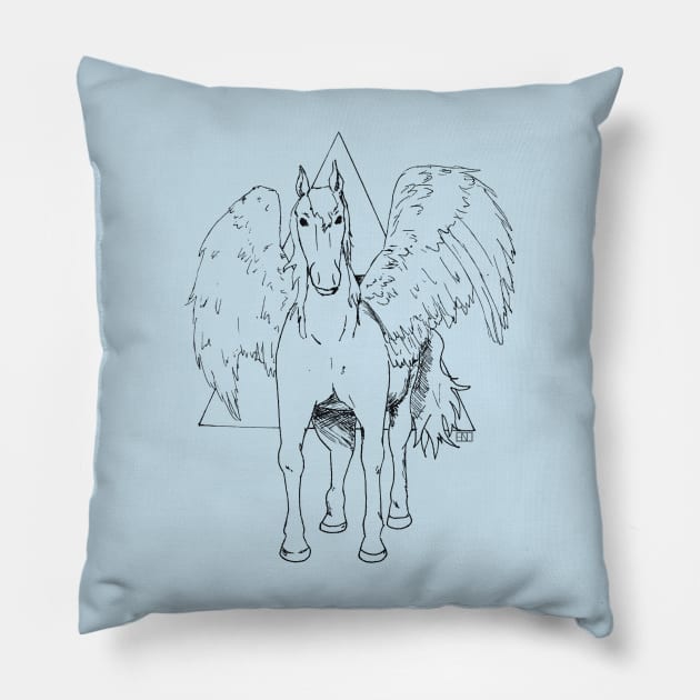 Pegasus Pillow by hearthfiredraws