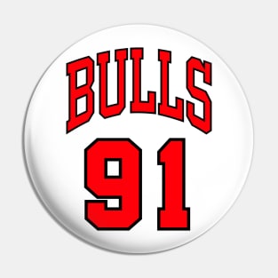 Dennis Rodman 91 Jersey Pin