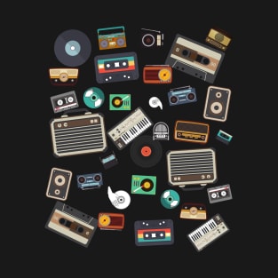 Cassette Tapes Mixtapes 1980s Radio Music Vintage T-Shirt