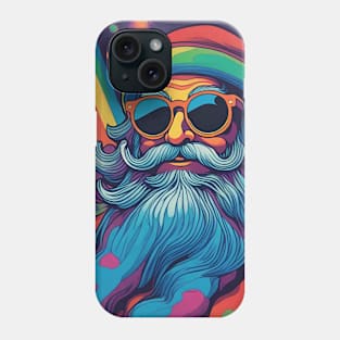 Funky Psychodelic Santa Christmas Colourful block art bold print Phone Case