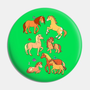 Pony Foals Horses Pin