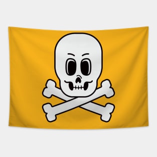 Cartoon style skull and bones Tapestry