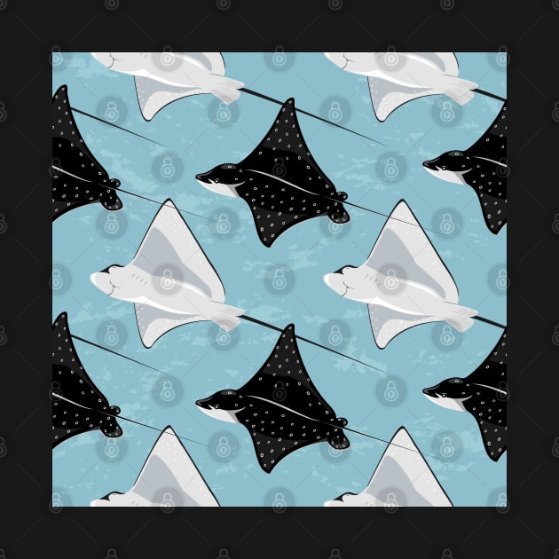 Eagle rays on blue by Avisnanna