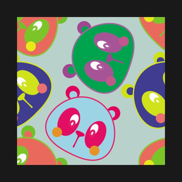 Cute Neon Panda Pattern Seamless by MichelMM