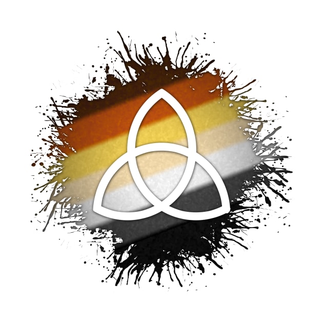 Paint Splatter Gay Bear Pride Flag Triquetra Symbol by LiveLoudGraphics