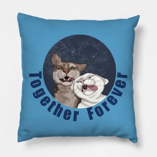 Funny cats Together forever Pillow