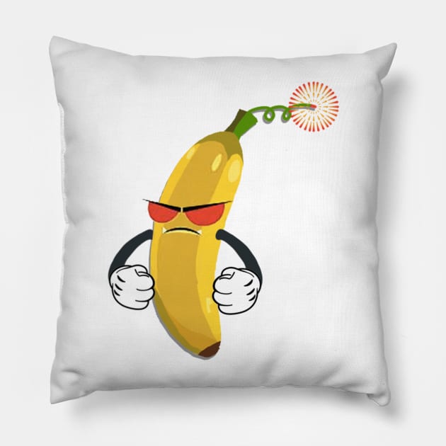 Angry Banana Tshirt Pillow by  Chirido_Bin