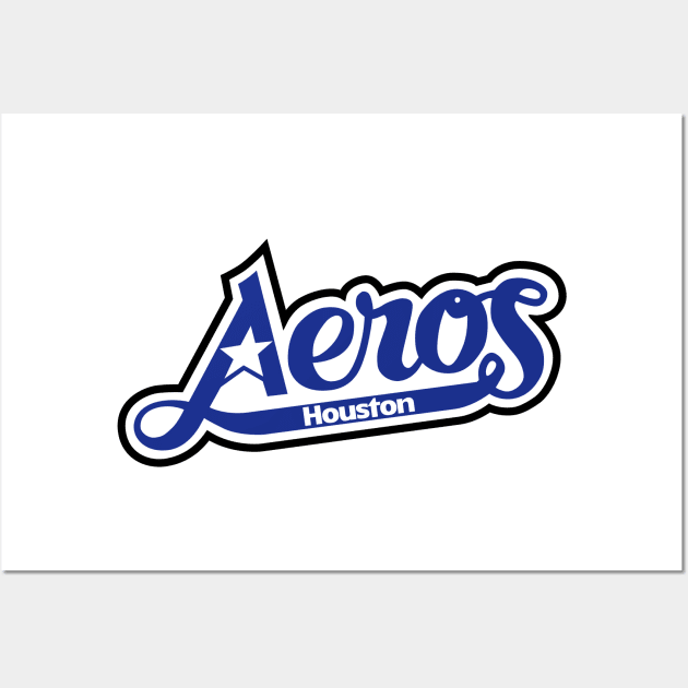 Houston Aeros defunct hockey team emblem vintage | Mounted Print