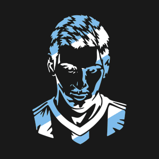 Messi Portrait Argentina Flag T-Shirt