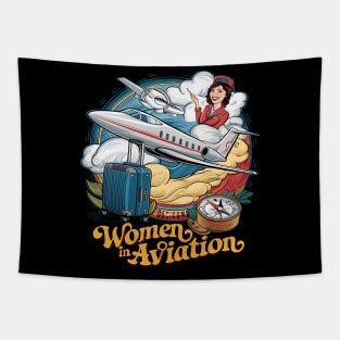women in aviation Tapestry