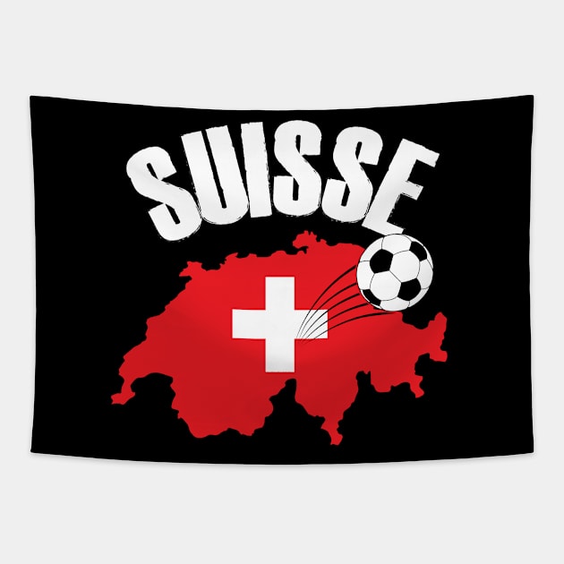 Suisse Schweiz Switzerland Map Flag Tapestry by TheInkElephant