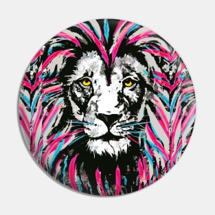 Pink Lion - Blue Lion Face Pin