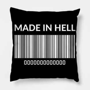 made in hell barcode Pillow