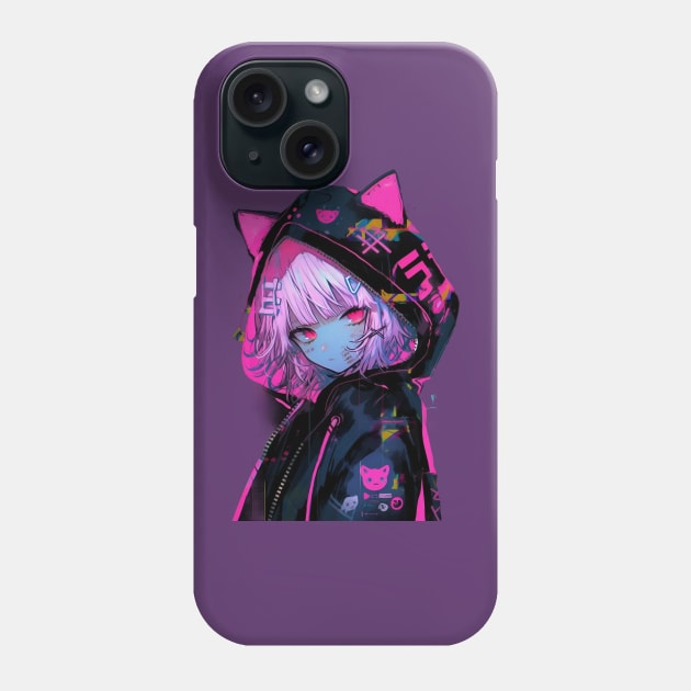 Shinjuku cat girl Phone Case by MikeyMeta