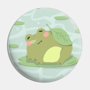 Sleepy Frog in Pond Pin