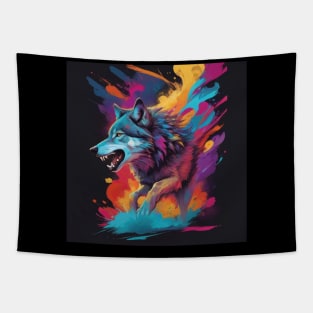 Artistic Wolf Tearing Tapestry