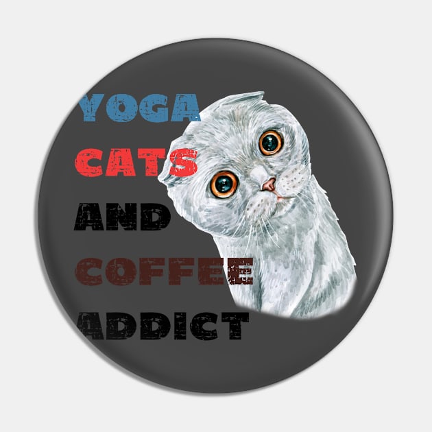 Yoga cats and coffee addict funny quote for yogi Pin by Red Yoga