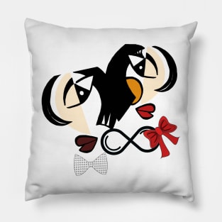 Original Painting LOVERS CARTOON Pillow