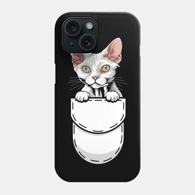 Funny Devon Rex Pocket Cat Phone Case by Pet My Dog