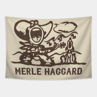 Merle Haggard - - 70s Style Fan Design Tapestry