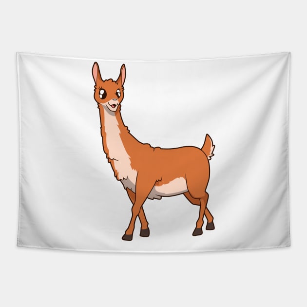 Kawaii Guanaco Tapestry by Modern Medieval Design