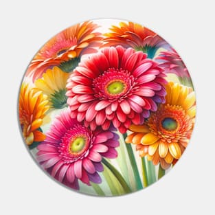 Vibrant Transvaal daisy Decor - Watercolor Flower Pin