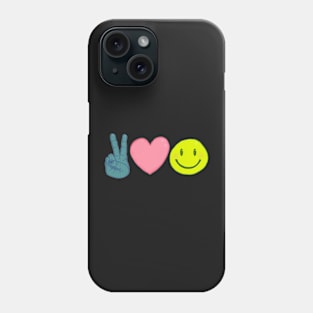 Peace Love Happiness Emoji Phone Case