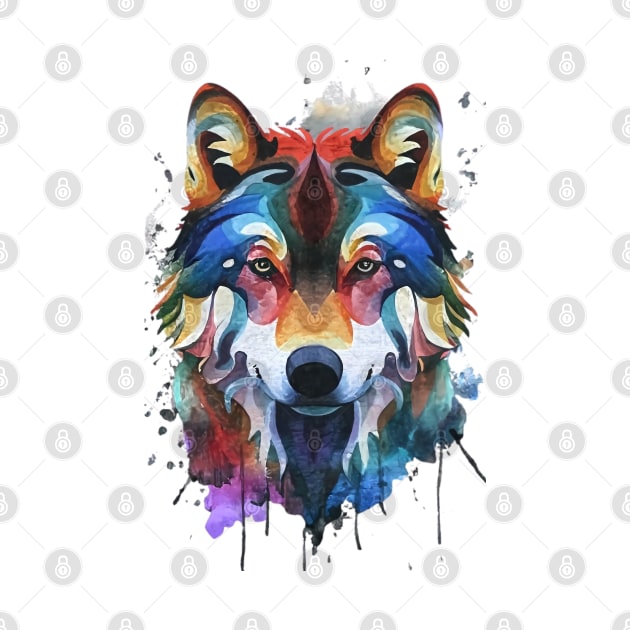 Watercolor Wolf by J3's Kyngs