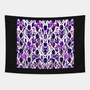 Purple Aesthetic Abstract Foliage Watercolor Pattern Tapestry
