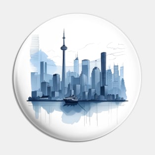 Toronto skyline drawing Pin