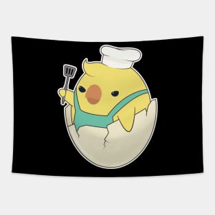 Chick as Cook with Chef's hat & Spatula Tapestry