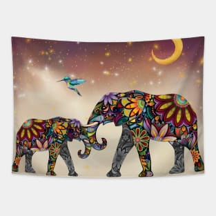 mandala elephant artwork full of love. Tapestry