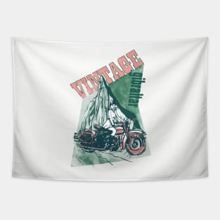 Retro Vintage Gibraltar Harley illustration Tapestry