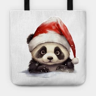 Christmas Peeking Baby Panda Tote