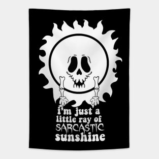 I'm just a Little Ray of Sarcastic Sunshine Goth Skull Sun Tapestry