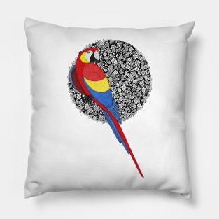 Floral parrot Pillow