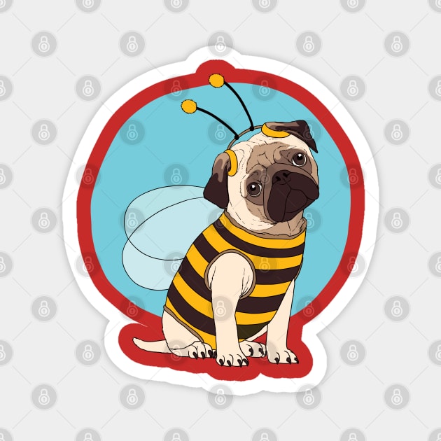 Pug Bee Magnet by Mako Design 