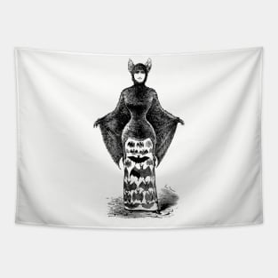 Girl in Victorian Era Bat Costume Tapestry