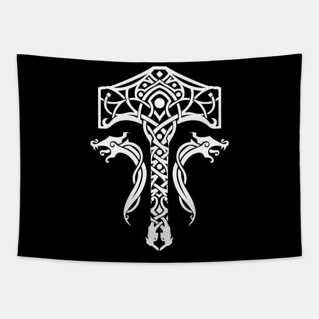 Thor's hammer god of war Tapestry by sullyink