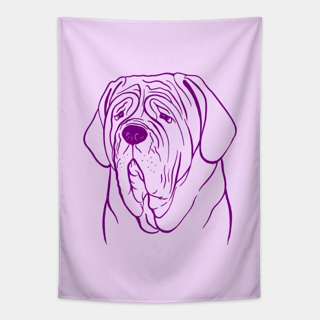 Neapolitan Mastiff (Lilac and Purple) Tapestry by illucalliart