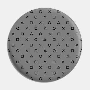 Play with Playstation Pattern (gray) Pin