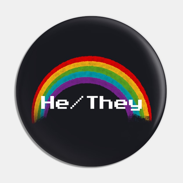 Rainbow Pronouns - He/They Pin by FindChaos