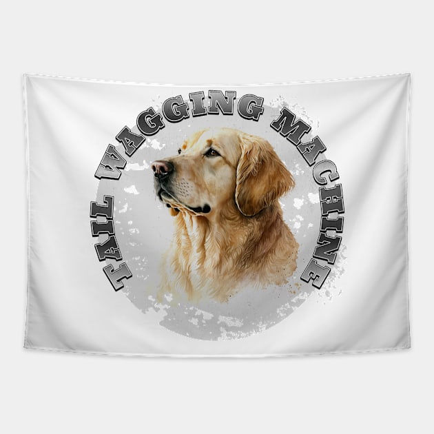 Funny Golden Retriever: Laughter, Dogs, and Endless Joy Tapestry by MEWRCH