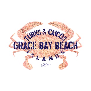 Turks & Caicos Islands Grace Bay Beach Atlantic Blue Crab (Distressed) T-Shirt