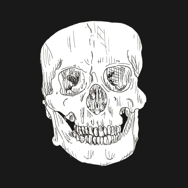 Skull Line Drawing by marianasantosart