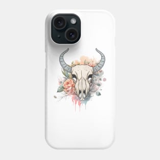 Goat Skull Flowers Colorful Phone Case