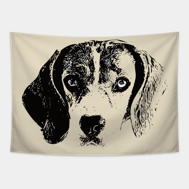 Beagle Face Design - A Beagle Christmas Gift Tapestry by DoggyStyles