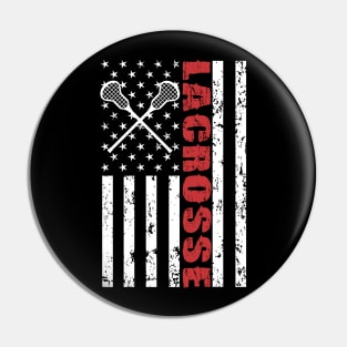 Lacrosse American Flag - US Sports Pin