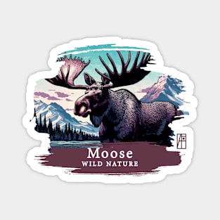 Moose- WILD NATURE - MOSE -5 Magnet