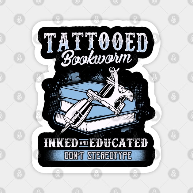 Tattooed Bookworm Magnet by KsuAnn